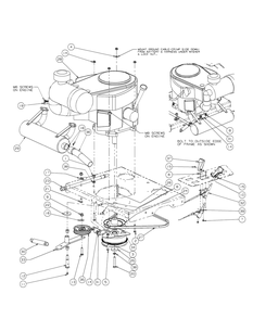 Kawasaki 25hp Engine Accessories Diagram and Parts List for M54-KW 53AI8CT4050-25HP Cub Cadet Lawn Tractor